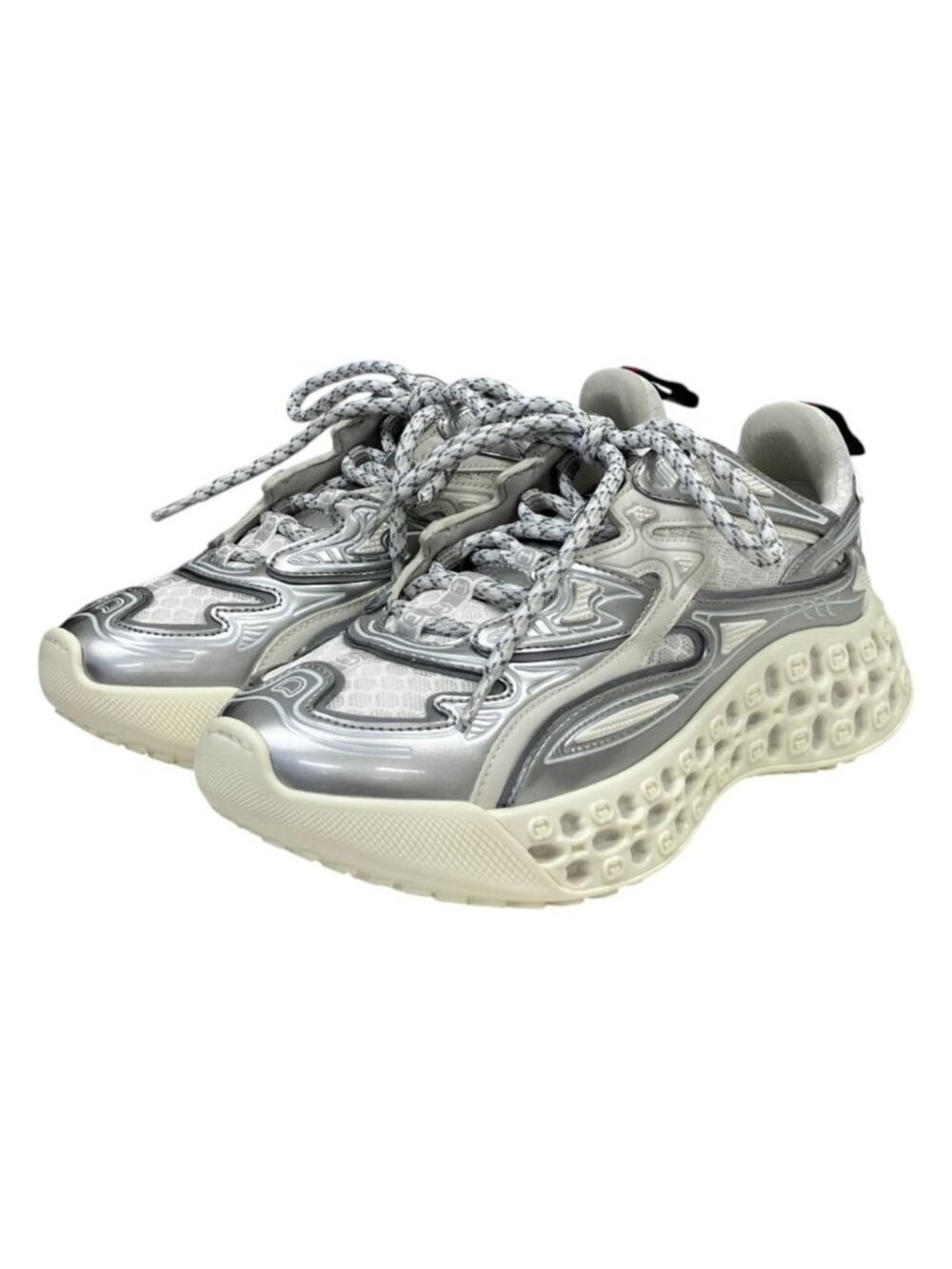 Gucci T Cube Mesh Sneakers Silver White